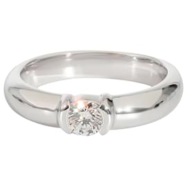 Tiffany & Co-TIFFANY & CO. Anel de noivado de diamante Etoile em platina G VS1 0.21 ctw-Prata,Metálico