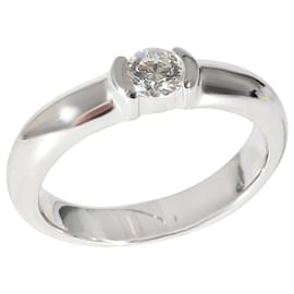 Tiffany & Co-TIFFANY & CO. Bague de fiançailles diamant Étoile en platine G VS1 0.21 ctw-Argenté,Métallisé