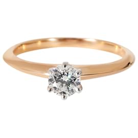 Tiffany & Co-TIFFANY & CO. Diamond Engagement Ring in 18k pink gold/Platinum F IF 0.3 ctw-Metallic
