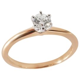 Tiffany & Co-TIFFANY Y COMPAÑIA. Anillo de compromiso de diamantes en 18k rosa dorado/Platino F SI 0.3 por cierto-Metálico