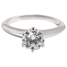 Tiffany & Co-TIFFANY & CO. Tiffany Setting Engagement Ring in  Platinum I VVS1 1.19 ctw-Silvery,Metallic