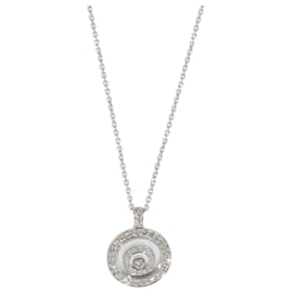 Chopard-Collar Chopard Happy Spirit Circle con diamantes en 18K oro blanco 0.72 por cierto-Plata,Metálico