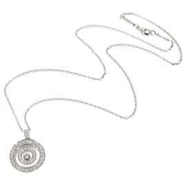 Chopard-Collana Chopard Happy Spirit Circle con diamanti in 18K oro bianco 0.72 ctw-Argento,Metallico
