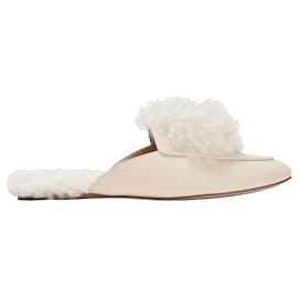 Aquazzura-Chanclas Foxy de piel beige-Beige