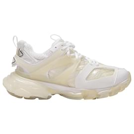 Balenciaga-Sneakers Track con suola trasparente in bianco crema-Bianco