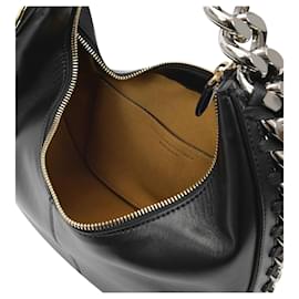 Stella Mc Cartney-Bolsa Hobo pequena com moldura - Stella Mccartney - Preta - Couro Vegano-Preto