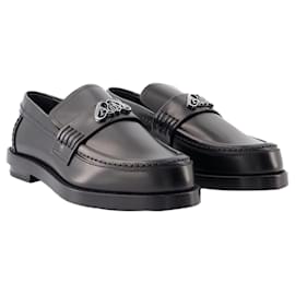 Alexander Mcqueen-Seal Loafers - Alexander McQueen - Leather - Black/Argenté-Black