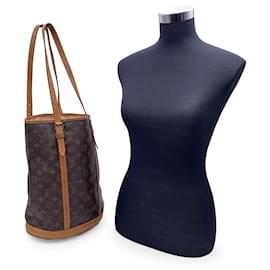 Louis Vuitton-Brown Monogram Canvas Bucket GM Tote Shopping Bag-Brown