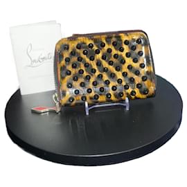 Christian Louboutin-Black, Red, Leopard Christian Louboutin Spike Wallet-Multiple colors
