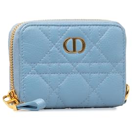 Dior-Dior Blue Cannage Leather Coin Pouch-Blue,Light blue
