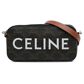 Céline-Bolso para cámara Celine Brown Mini Cuir Triomphe-Castaño