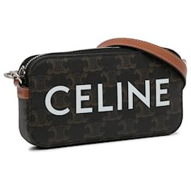 Céline-Bolsa para câmera Celine Brown Mini Cuir Triomphe-Marrom