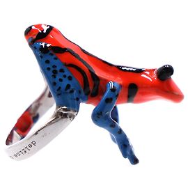 Delfina Delettrez Enamel Frog Ring in Sterling Silver Other Python print