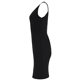 Ralph Lauren-Ralph Lauren Sleeveless V-Neck Dress in Black Wool-Black