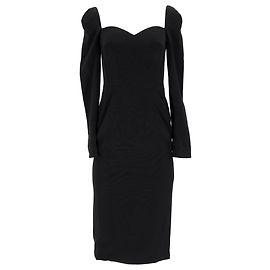 Abito Dolce & Gabbana con scollo a cuore in seta nera Nero