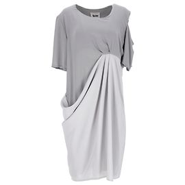 Robe drapée asymétrique Acne Studios en polyester gris Marron