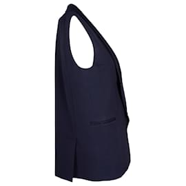 Givenchy-Chaleco tipo blazer sin mangas de Givenchy en algodón azul marino-Azul,Azul marino