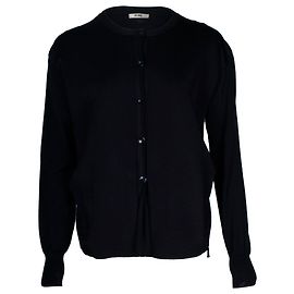 Céline Celine-Cardigan mit Knöpfen aus schwarzer Wolle Schwarz