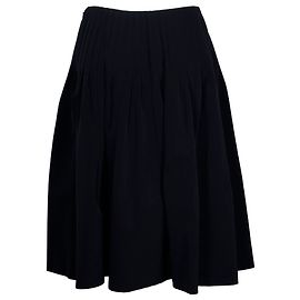 Prada Pleated Skirt in Black Polyester Black