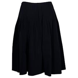 Prada-Prada Pleated Skirt in Black Polyester-Black