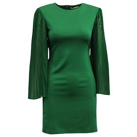 Alice + Olivia Robe à manches papillon en viscose verte Vert