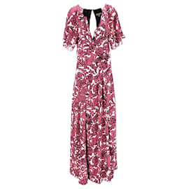 Burberry-Burberry Hallie Maxi Dress in Floral Print Silk-Other,Python print
