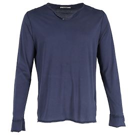 Camiseta Zadig & Voltaire Monastir de algodón azul marino de manga larga Azul Azul marino