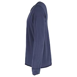 Zadig & Voltaire-Zadig & Voltaire Long Sleeve Monastir T-shirt in Navy Blue Cotton-Blue,Navy blue