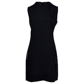 Céline-Celine Sleeveless Dress in Black Silk-Black