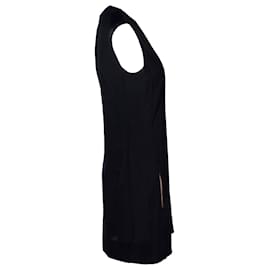 Céline-Vestido Celine sin mangas en seda negra-Negro