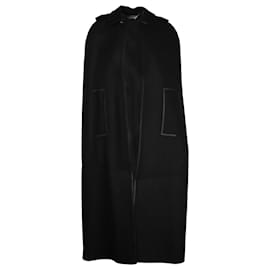 Valentino Garavani-Valentino Garavani Long Cloak in Black Wool-Black