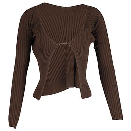 Jacquemus Cardigan La Maille Pralù Longue Logo en Polyester Marron Marron