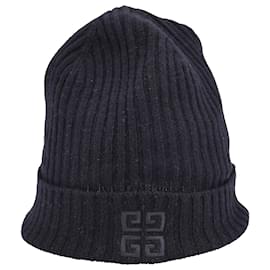 Givenchy-Givenchy Logo Beanie in Black Wool-Black