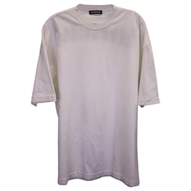 Balenciaga-Camiseta Balenciaga com logotipo bordado em algodão branco-Outro