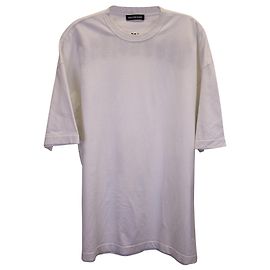 Camiseta con logo bordado Balenciaga en algodón blanco Otro