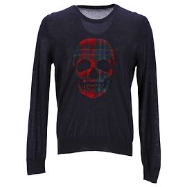 Alexander McQueen Skull Motif Jumper In Black Wool Black