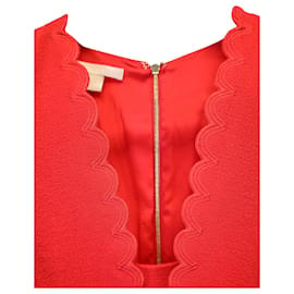 Autre Marque-Antonio Berardi Scalloped Sheath Dress in Red Wool-Red