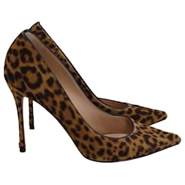 Sergio Rossi-Sergio Rossi Pointed Toe Pumps in Animal Print Pony Hair-Other