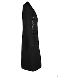 Bottega Veneta-Bottega Veneta Side Stripe Coat in Black Lana Vergine-Black