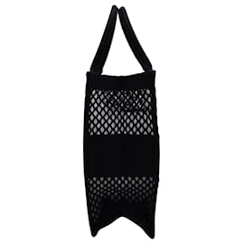 Dior-Dior Mesh Embroidered Large Book Tote in Black Canvas -Black