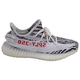 ADIDAS YEEZY BOOST 350 V2 Baskets Zebra en Coton Blanc Blanc