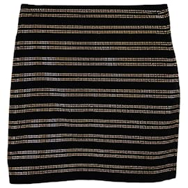 Balmain-Balmain Velvet Gold Studded Mini Skirt in Black Cotton-Black