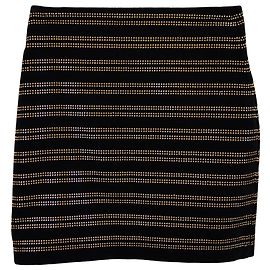 Minigonna Balmain in velluto con borchie dorate in cotone nero Nero