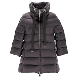 Herno-Herno Quilted Down Jacket in Black Cupro-Black