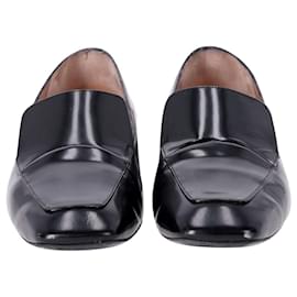 Jil Sander-Jil Sander Navy Square Toe Loafers in Black Leather-Black