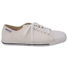 Off White Palm Angels Square Low Vulcanized Sneakers in White Canvas White