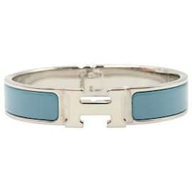 Hermès-Hermès Clic H PM Bracelet in Light Blue Enamel-Blue,Light blue