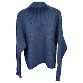 Jason Wu-Jason Wu Turtleneck Sweater in Blue Wool-Blue