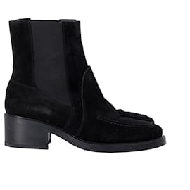 Tod's-Tod's Chelsea Ankle Boots in Black Suede-Black