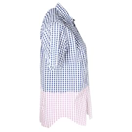 Comme Des Garcons-Comme Des Garçons Checkered Short Sleeve Shirt in Blue Cotton-Blue